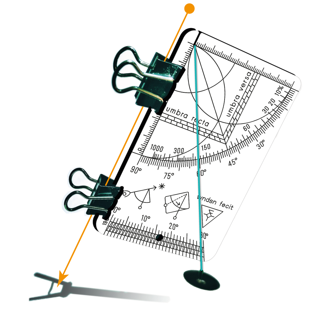 Sun altitude via plumb line and weight