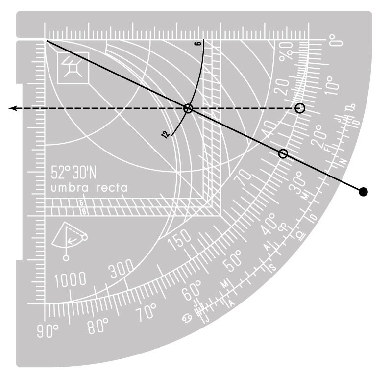Calculating sunrise bearing with a Latitude Quadrant