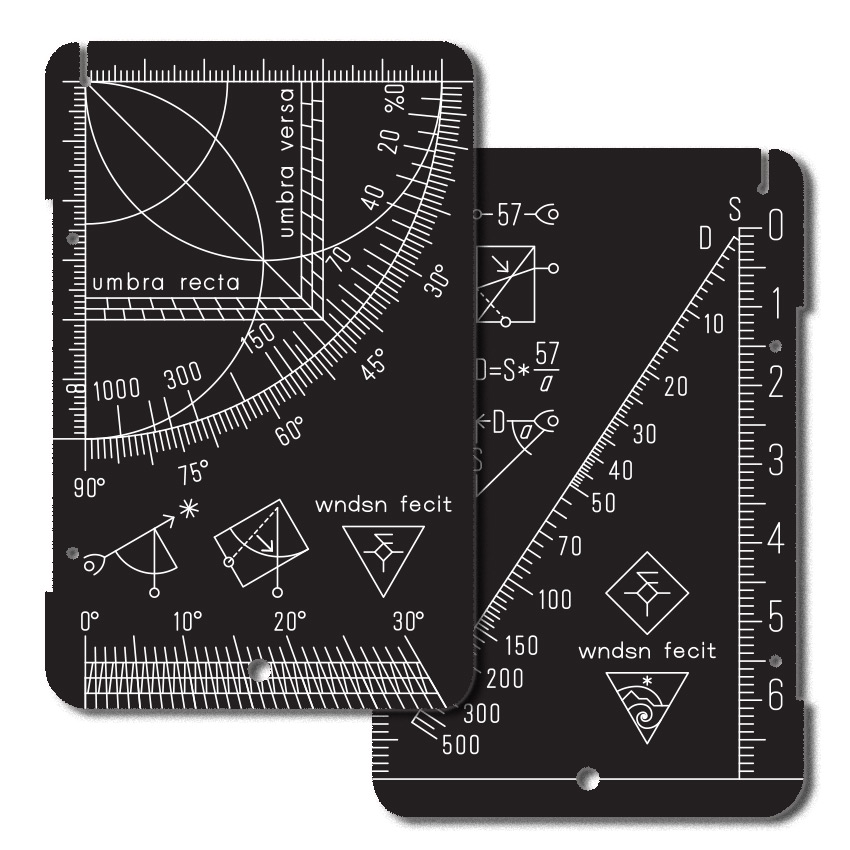 The Wndsn Quadrant Telemeter in Acrylic; Quadrant side. (Model: 7x7x500q90i30