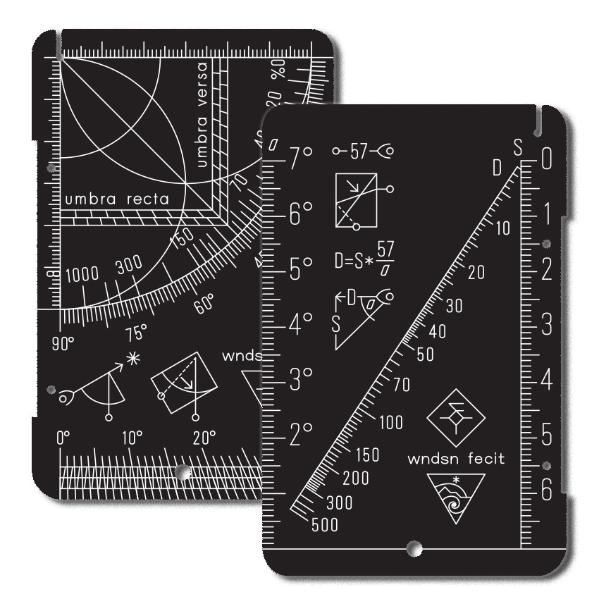 The Wndsn Quadrant Telemeter in Acrylic; Telemeter side. (Model: 7x7x500q90i30