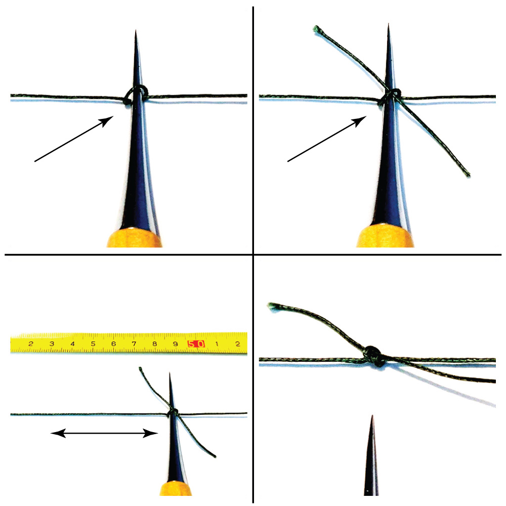 How to position a knot at an exact measurement on a string.